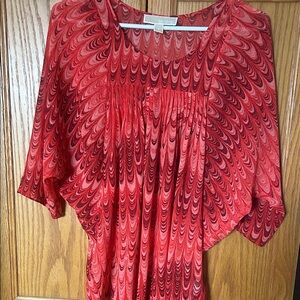 MICHAEL Michael Kors Red Swirl Blouse